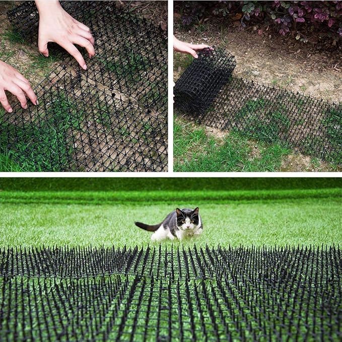 Cat Scat Mat with Spikes,Cat Repellent Indoor & Outdoor Scat Mat, Deterrent Scat Mats for Cats and Dogs for Garden, Porch, Home, Anti-Cats Network Digging Stopper Prickle Strip
