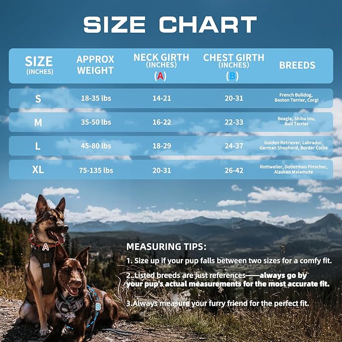 AUROTH Tactical Dog Harness for Large Dogs No Pull Adjustable Pet Harness Reflective K17 Working Training Easy Control Pet Vest Military Service Dog Harnesses