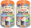 INABA Churu Lickable Purée Natural Cat Treats for Skin and Coat with Omega Oils,Taurine and Vitamin E,0.5 Ounces Each Tube, Tubes,Skin & Coat Variety,(Pack of 100)
