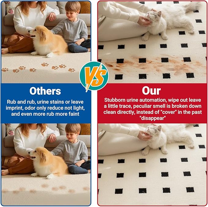 Stain & Strong Odor Eliminator, Enzyme Cleaner, Pet Odor Eliminator for Home - Carpet Stain Remover for Cats & Dog Pee - Urine Destroyer - Carpet Cleaner Spray Clear (Unscented)