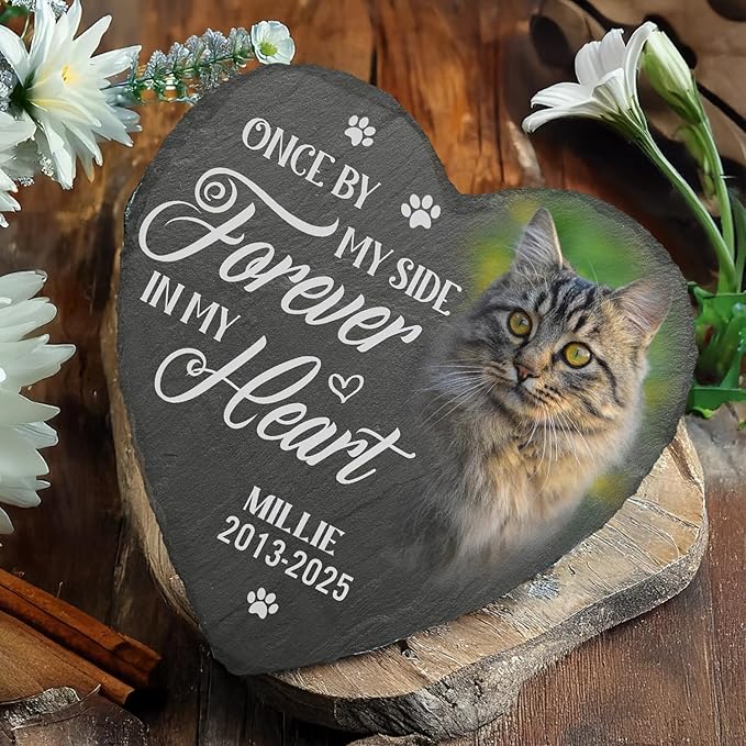 Pawfect House Personalized Cat Sympathy Gifts, Cemetery Decorations for Grave, Memorial Stone Gifts for Loss of Cat, Pet Memorial Stones for Pet Lovers
