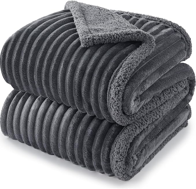 Waterproof Dog Blanket for Large Dogs, Washable Soft Puppy Cat Blanket Flannel Cotton Velour for Sofa Couch Protector, Comfort & Security Reversible Bed Protection for Pet, 40"X50", Gray