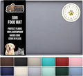 GORILLA GRIP 100% Waterproof Raised Edge BPA Free Silicone Pet Feeding Mat, Dog Cat Food Mats Contain Spills Protects Floors, Placemats for Cats and Dogs Water Bowl, Pets Accessories 28x18 Gray