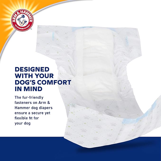 Arm & Hammer For Pets for Pets Female Dog Diapers, Size X-Small | Ultra-Absorbent, Adjustable Girl Dog Diapers with Leak-Proof Protection and Wetness Indicator (Pack of 1,12 Count Total)