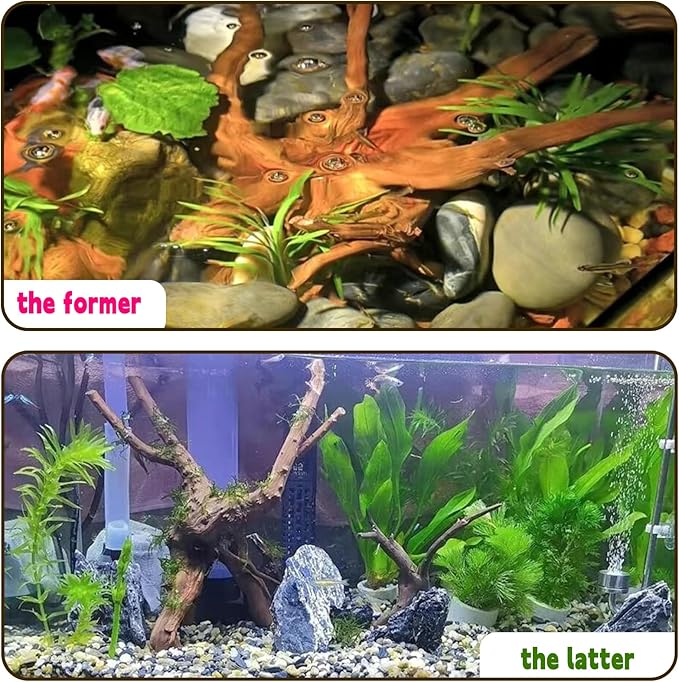 Hamiledyi 4PCS Driftwood for Aquarium 8-10in Natural Spider Wood Reptile Branches Fish Tank Log Ornament Aquarium Trunk Decoration