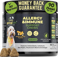 Googipet Dog Allergy Chews, Seasonal Dog Allergy Relief & Itchy Skin Relief, Skin & Coat Supplement Colostrum, Coconut Oil, Omega 3 Fish Oil, & Bee Pollen for Dogs Itch Relief (Peanut Butter Flavor)