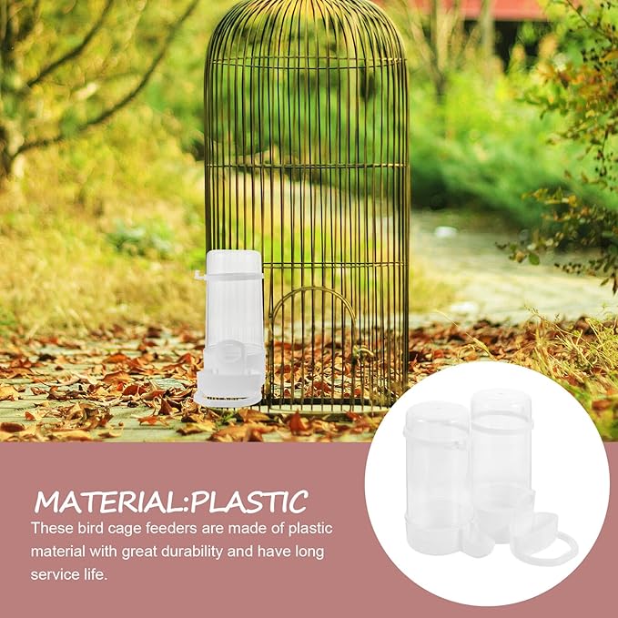 2pcs Automatic Bird Feeder and Waterer for Cage Small Parrot and Cockatiel Food Dispenser Bottles Bird Feeding Watering Supplies