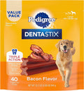 Pedigree Dentastix Dog Dental Treats, Large Breed Dog Treats, Bacon Flavor, 2.08 lb. Bag (40 Treats Total)