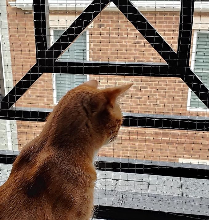 Cat Balcony Nets, Pets Anti-Fall Mesh Fence Safety Net, Transparent Nylon Pet Mesh Fence Anti-Fall Netting for Balcony Window Stairs Patio
