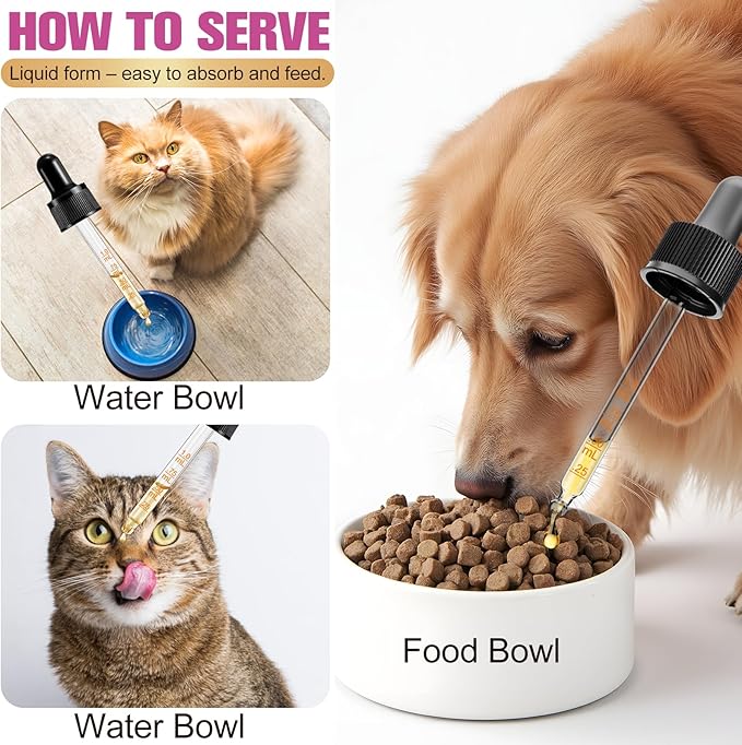 Liquid Collagen for Dogs & Cats - Grass-Fed Hydrolyzed - for Joint, Hip, Skin & Coat Nutritional Support