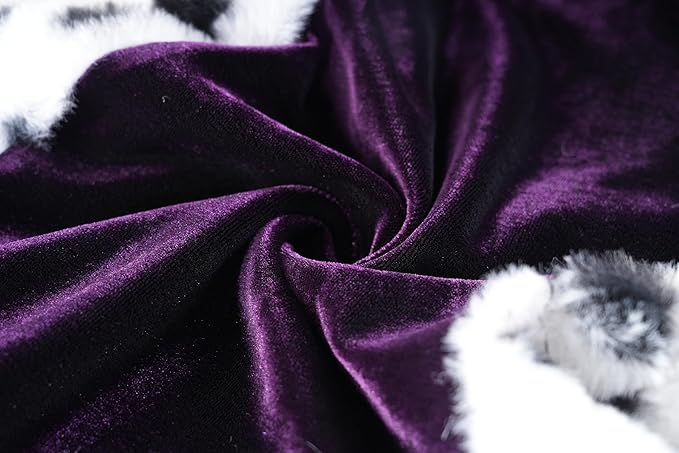 Lovelyshop pet Serial Lux Fur Purple Cat Dog Cloak for Halloween Costumes, King Queen Prince and Princess Cosplay- M/Regular