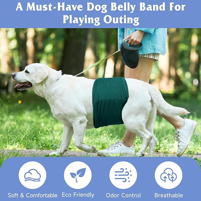 5 Pack Dog Diapers Male Reusable, Premium Belly Bands for Dogs, High Absorbing Male Dog Pee Wraps for Doggie in Incontinence or Excitable Urination Red XS