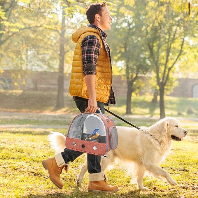 Bird Carrier Bag - Travel Bird Backpack Cage, Bird Backpack Carrier, Travel Cage Bird, Parrot Backpack Bag, Pet Transparent Breathable Travel Cage for Birds, Small Pets, Hamsters, Rabbits, Parrots