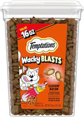 Temptations Wacky Blasts Cat Treats, Cluckin’ Bacon Flavor, 16 oz. Tub