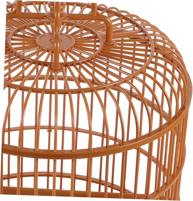 HANABASS Large Parrot Birdcage Round Plastic Budgie Cage Decorative Hook Easy- Base Parakeet Cockatiel Lovebird Pet Cage