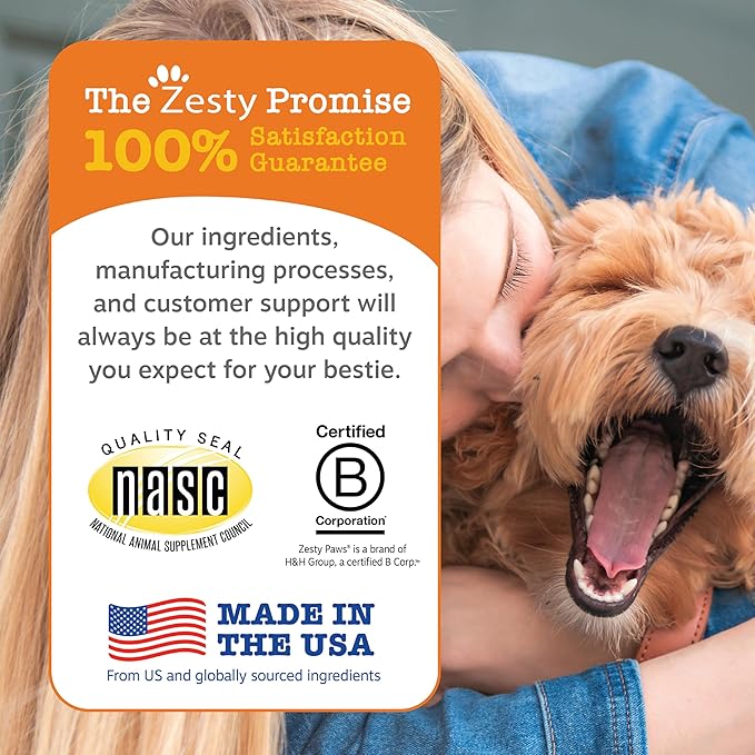 Zesty Paws Calming Chews for Dogs - for Everyday Stress, Relaxation, Composure, and Separation Bacon 90 Count