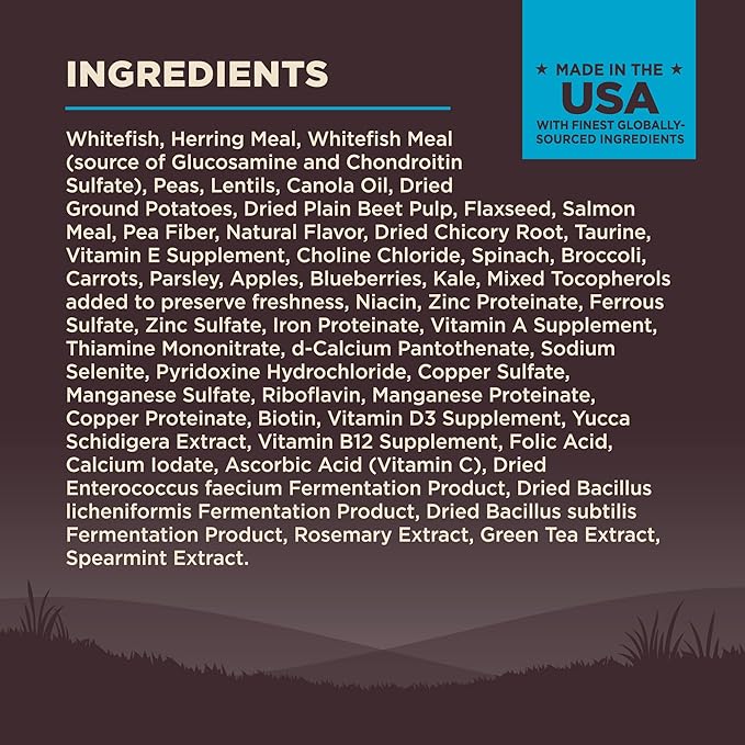 Wellness CORE Adult Dry Dog Food, Grain Free Kibble, Natural, High Protein, Chicken Free, Whitefish, Herring and Salmon Recipe, 4 lb Bag