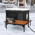 Heated Outdoor Cat House Weatherproof with Heating Pad, Heated Cats House for Outside, Insulated Feral Cat Houses for Outdoor Cats with Safe Escape Door, Elevated Outside Stray Cats Shelter(S)