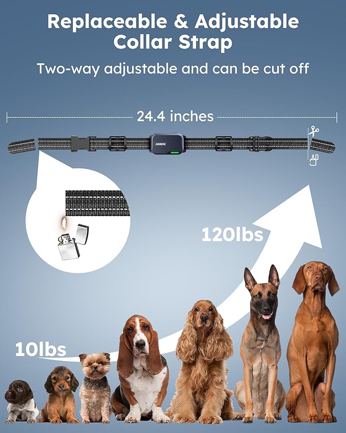 Jugbow Shock Collar for 2 Dogs - 4200FT Dog Training Collar with Remote IPX7 Waterproof Electric Collar with 4 Training Modes, Security Lock E-Collar for Large Medium Small Breeds(Navy Blue)