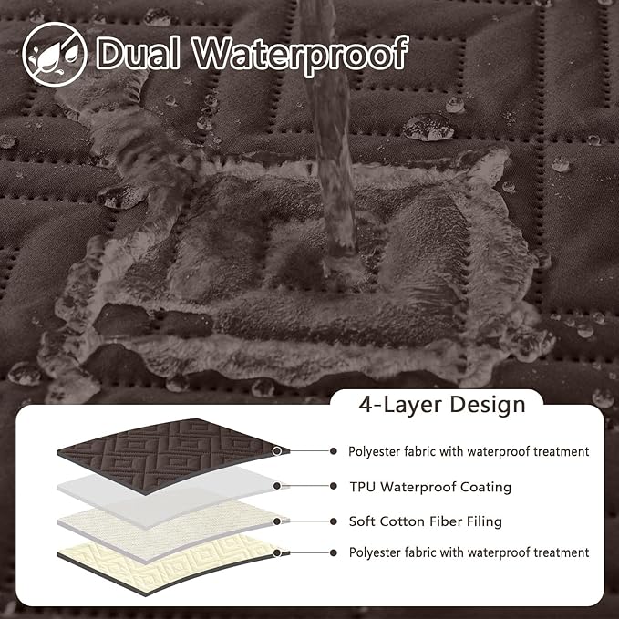 hyha Waterproof Dog Blanket, Soft Dog Bed Cover Pet Blankets, Waterproof Sofa Couch Cover for Dogs Washable, Reversible Pet Couch Covers for Sofa Furniture (40x80 Inch, Chocolate/Beige)