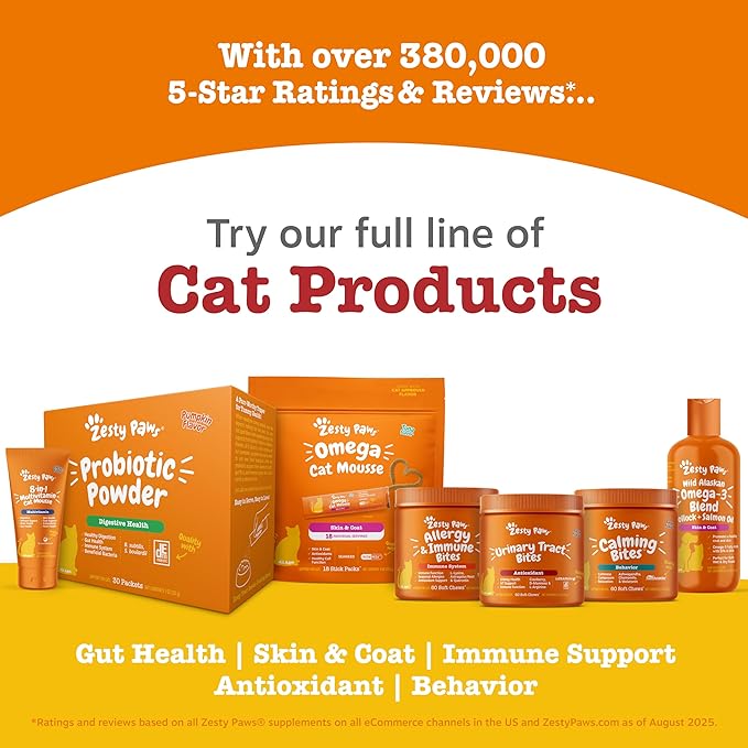 Zesty Paws Hairball Cat Mousse - Hairball Treats for Cats Digestive Support - Lickable Cat Vitamin Treats for Skin & Gut Health - Squeezeable Puree Tube for Furball Relief - Chicken 14ct