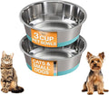 Neater Pet Brands Stainless Steel Dog Bowls with Non-Slip Rubber Bottom – 3 Cup (24 oz), Teal - Set of 2 Heavy Duty Metal Dog Bowls, Dishwasher Safe, Food or Water Bowl, Ideal for Small to Medium Dogs