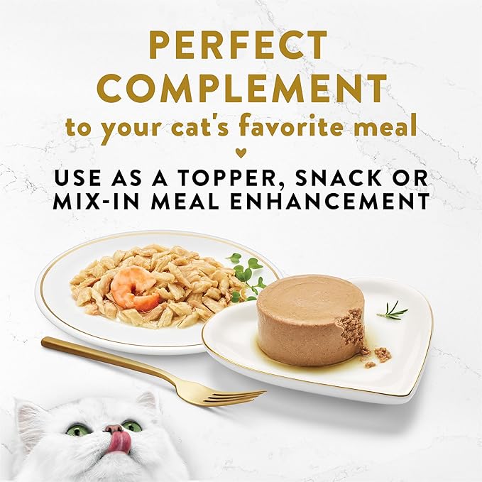 Purina Fancy Feast Lickable Appetizers Grain Free Wet Cat Food Topper Ocean Fish Appetizer with a Shrimp Cat Food Topper - (Pack of 10) 1.1 oz. Trays