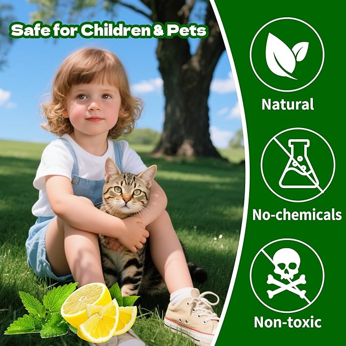 Cat Deterrent Outdoor Indoor Bags 12Pack, Long-Lasting Peppermint Scent for Garden Lawn & Furniture Protection, Safe for Pets & Kids