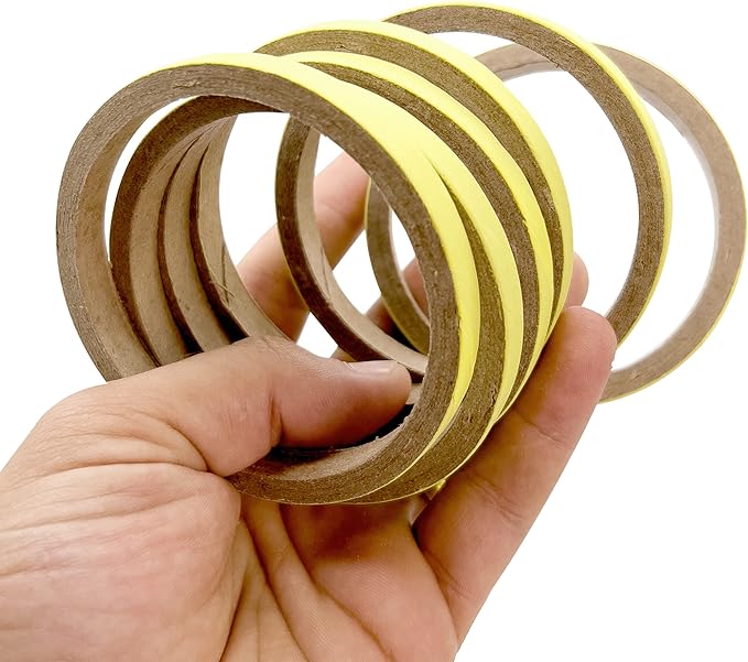 by M&M 8003 Pk6 3.5 Inch Skinny Yellow Bird Donuts - Shreddable Chewable Bird Safe Compressed Cardboard Foot Toys, Bright Bird Pleasing Colors Great for Aviaries and Cage