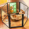 FXW AuraSpace Pro Metal & Acrylic Indoor Dog Playpen, All-Acrylic Clear Heavy-Duty Design, 32" Height 6 Panels for Small and Medium Dogs, Black│Patented