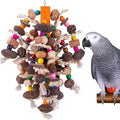 Deloky Large Parrot Bird Chewing Toys, Natural Nuts Corn Parrot Tearing Toy, Wooden Bird Cage Toy for African Grey, Macaws Cokatoos, Amazon Parrots and Other Large Birds