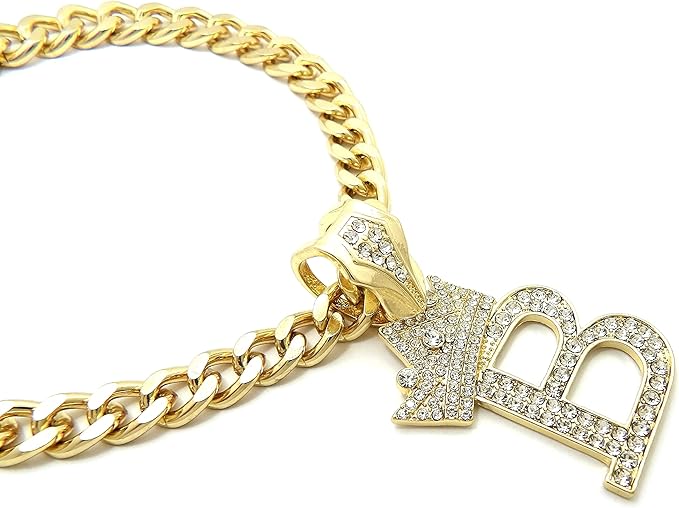 Initial Letter Cuban Chain Dog Chain Pet Chain Pet, Cat, Puppy Chain (20", B)
