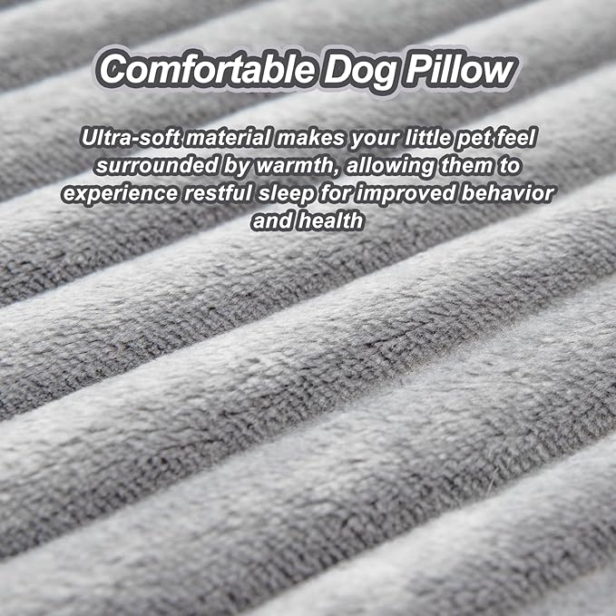 Jiupety Dog Calming Pillow, Soft and Neck-Friendly, Washable Pet Neck Pillows for Small Medium Large Dogs and Cats, 17" x 10", Gray