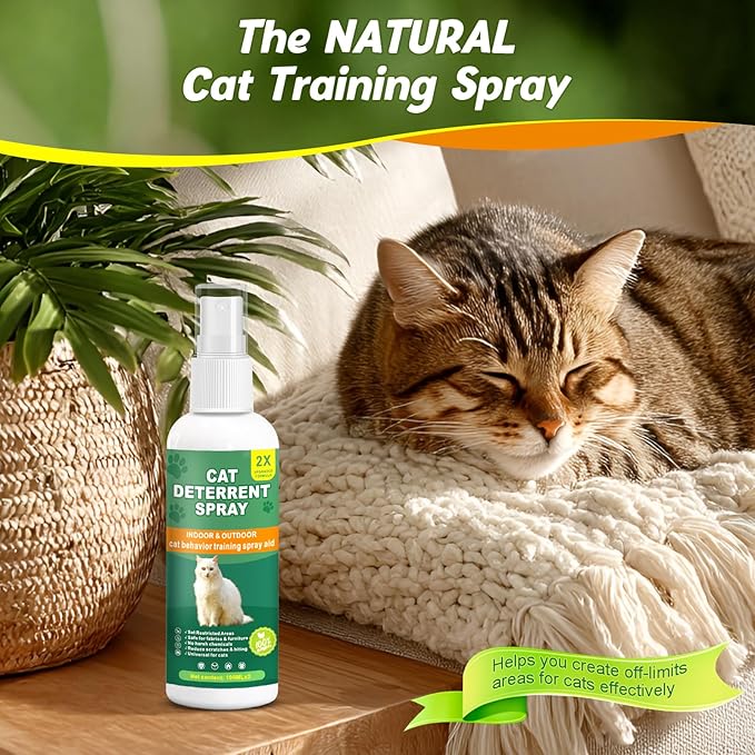 Cat Deterrent Spray - Natural & EffectiveIndoor & Outdoor Deterrent for FurnitureProtection, Stop Cat Destruction Anti-ScratchFormula Training Aid for Cats