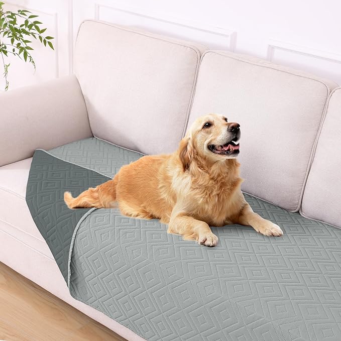 hyha Waterproof Dog Blanket, Soft Dog Bed Cover Pet Blankets, Waterproof Sofa Couch Cover for Dogs Washable, Reversible Pet Couch Covers for Sofa Furniture (40x80 Inch, Grey/Dark Grey)