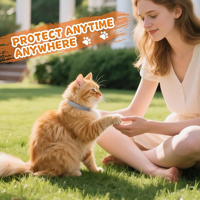 4 Pack Flea and Tick Collar for Cats - 20" Adjustable Collar Fits Cat, Long-Lasting 24-Month Protection for Small, Medium, and Large Cat - Waterproof Flea Tick Prevention