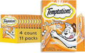 Temptations Creamy Puree Squeezable Lickable Cat Treats, Wet Cat Treats with Cheese, 0.42 oz. Tubes, 4 Count, Pack of 11 (44 Total)