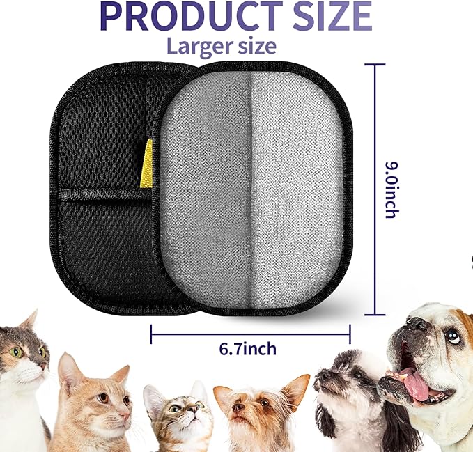 Hair Remover Glove,2026 Updated Cat and Dog Hair Removal Tool.Reusable Electrostatic Hair Removal Gloves.Suitable for Sofas,Bed Sheets,Clothing,Car Seats.