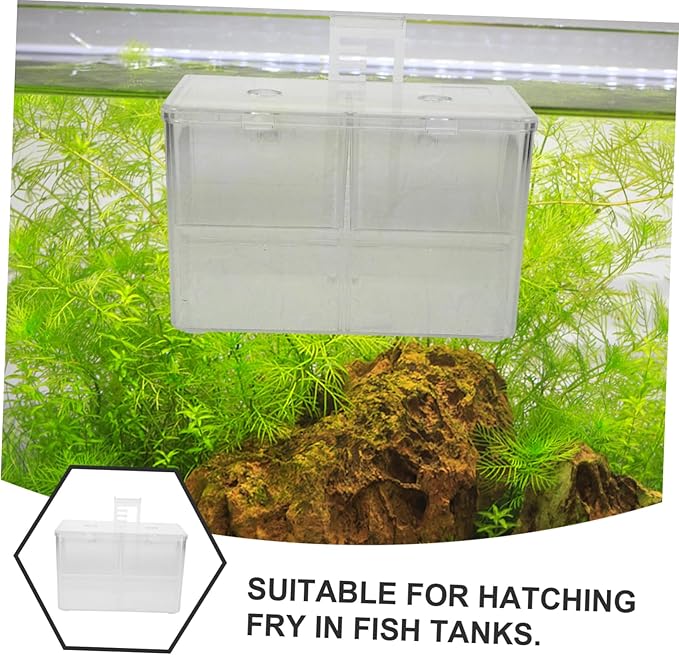 Toyvian Aquarium Fish Breeding Box Isolation Incubator for Fish Tank with Mesh Divider Easy to Install Hatchery for Fry Shrimp and Nursery