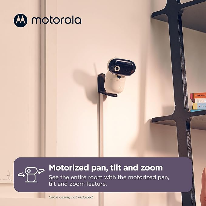Motorola Nursery WiFi Baby Monitor with 2 Cameras, 5" Screen, Wall Mount, Long Range, 2-Way Audio, Temperature Sensor, Motorized, Lullabies, PIP1610-2 HD Connect