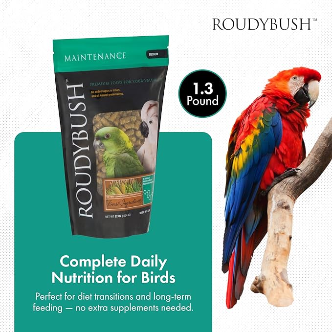 RoudyBush Daily Maintenance Bird Food, Medium, 22-Ounce, Green, 222MDDM