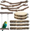 8pcs Bird Perches for Cage, Natural Wood Bird Perch for Parakeet/Cockatiel, 9.5“ Medium Bird Cage Stick, Bird Branches for Cages, Birdcage Accessories for Parrot Conure
