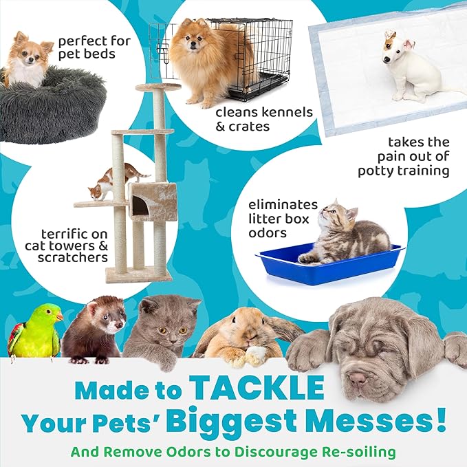 Unique Pet Odor and Stain Eliminator - 24 oz. Ready-to-Use Liquid Spray - Bio-Enzymatic Formula Eliminates Old and New Pet Odor and Pet Stains