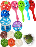 14-Piece Bird Toys Set for Parrots & Parakeets – Chew Balls with Bells, Woven & Rattle Toys (1.6'' - 2.8'')