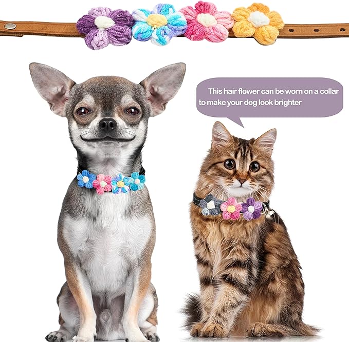 PET SHOW 10Pairs/20Pcs Puff Flower Small Dog Hair Bows Gradient Color Hair Bows with Rubber Band for Small Medium Dogs Topknot Yorkie Girl Boy Puppy Cats Pet Grooming Hair Accessories
