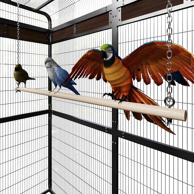 Large Bird Cage for Parakeets Outdoor Bird Aviary Parrot Cage with Perch, Birdcage for Macaws Canaries Parrots Budgie Lovebirds-Black (2 Box Set)