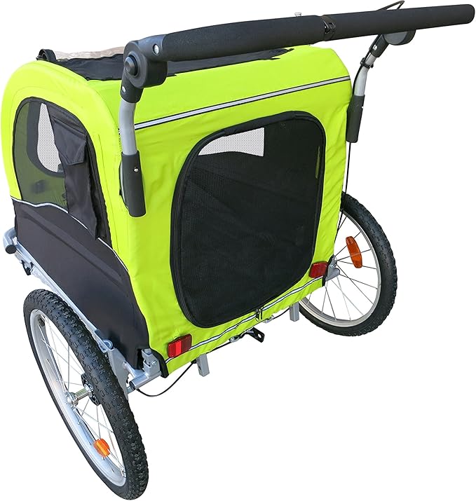 Booyah Large Pet Bike Trailer Dog Stroller & Jogger with Shocks - Orange