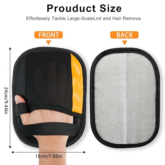 2 Pack Electrostatic Pet Hair Removal Gloves, Upgrade Magic Brush Pet Hair Remover Tool, Washable Reusable Cats and Dogs Grooming Gloves for Laundry, Couch, Car Seat, Furniture