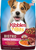 Kibbles 'n Bits Bistro Mini Bits Small Breed Dry Dog Food, Oven Roasted Beef, Spring Vegetable and Apple Flavors for Adult Dogs, 3.5 lb. Bag, 4 count