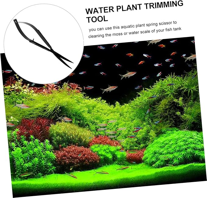 Mipcase 3pcs Aquatic Plant Scissors Curved Spring Trimmer for Fish Tank Maintenance Resistant Tool for Aquarium Plant Pruning and Trimming
